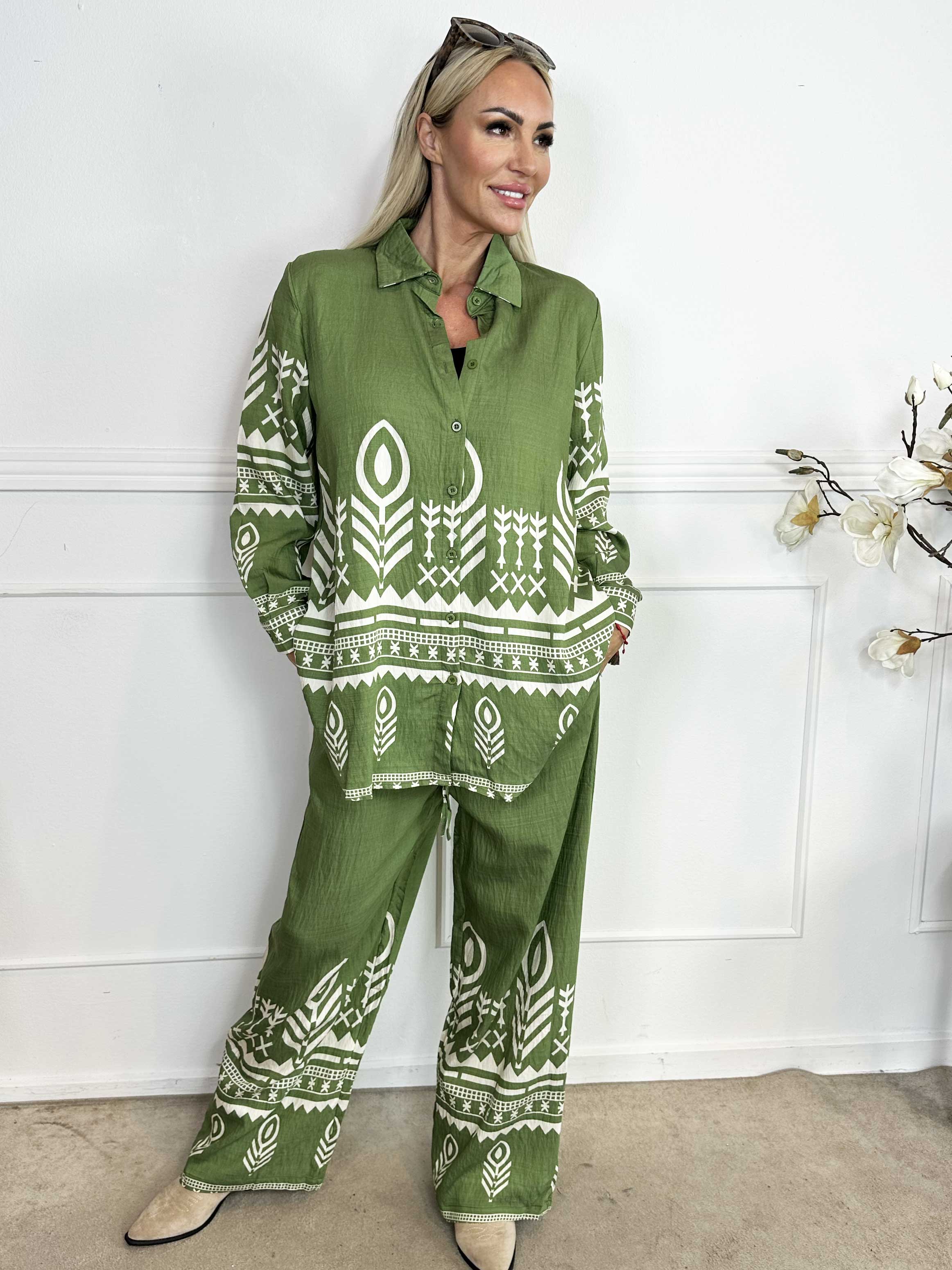 Diana - Mönstrat skjortset i viskos